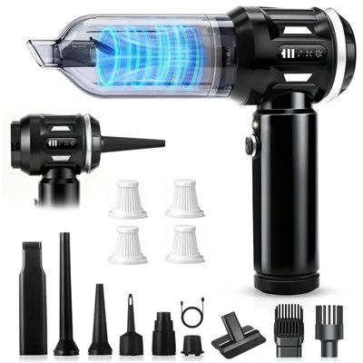 Produktbild von Handstaubsauger Akku 25000Pa 4in1 Saug-/Blasfunktion 3 Stufen LED-Licht Schwarz