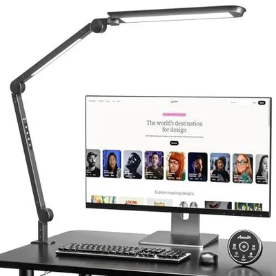 Zdjęcie produktu dla Lampa biurkowa LED do pracy ściemniana podwójne światło szkoła biuro