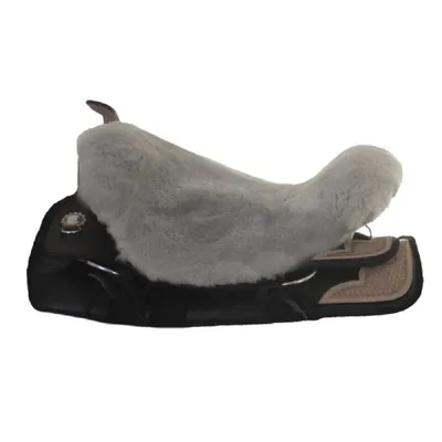 Produktbild von Engel Reitsport Lammfell Sattelsitzbezug Western mit Horn (Sabez3) Silber