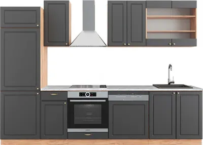 Immagine prodotto di Cucina componibile Vicco Fame-Line Antracite Country House/oro Kraft Oak 300 cm , PL Marmo, Model 42506