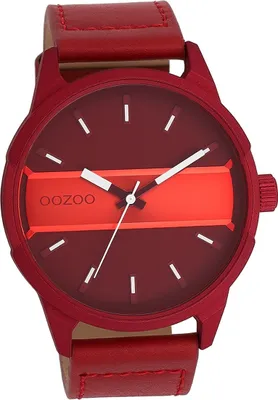 Produktbild von Oozoo Herren Armbanduhr rot Analog Timepieces Lederarmband D2UOC11231