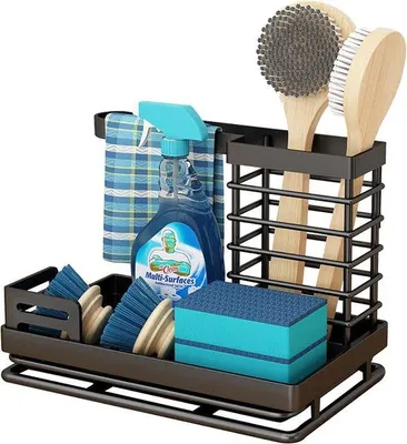 Produktbild von Famanu Küchenorganizer Siphon Halter - Abtropfbehälter Organizer für Küche und Badezimmer