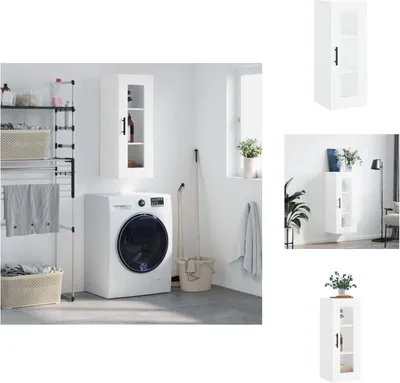 Image de vidaXL Armoire murale blanc 34,5x34x90 cm - Sideboards