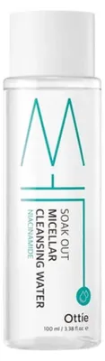 Image de Ottie, Soak Out, nettoyant et hydratant, eau micellaire, pour peaux sensibles, 100 ml