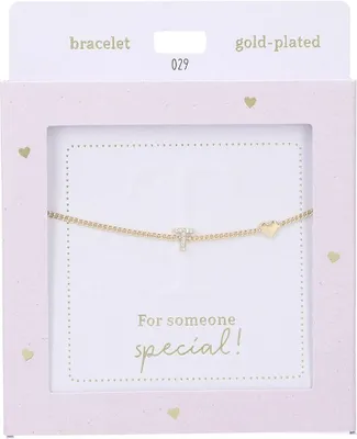 Produktbild von Depesche Armband Heart of Gold goldfarben mit Buchstabe T und Kristall