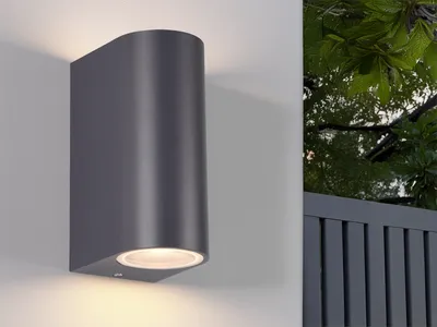 Produktbild von Außenwandleuchte Up and Down in Anthrazit, moderne Wand Außenleuchte, Höhe 15cm