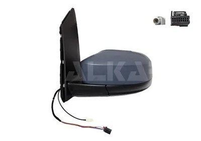 Produktbild von ALKAR 9241877 Außenspiegel Seitenspiegel Links für VW CADDY IV Kombi (SAB, SAJ) Beheizt Asphärisch Grundiert Elektrisch