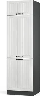 Produktbild von Vicco Kühlumbauschrank Fame-Line, 60 cm, Weiß Landhaus/Anthrazit