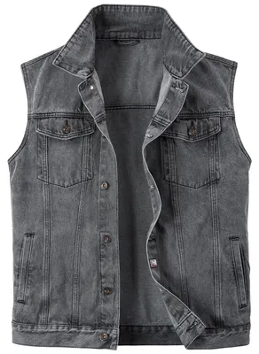 Immagine prodotto di Solidchoice - Gilet in denim vintage da uomo, senza maniche