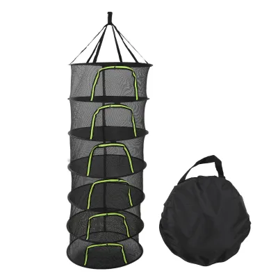 Obrázok produktu pre Skladacia sieť na sušenie rastlín, viacvrstvová konštrukcia na zips, priemer 60 cm, sieť na sušenie byliniek s úložným vreckom