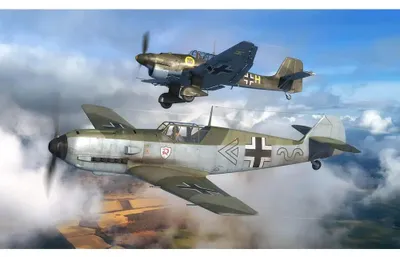 Productafbeelding van Revell Messerschmitt Bf109E en Junkers Ju87B Stuka, schaal 1:144