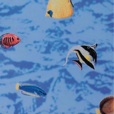 Produktbild von Fensterfolie Fische Adhesive - Klebefilm Buntglas Look 0,45 m x 2 m blau bunt