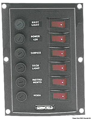 Image de Tableau de vertical 4 interrupteurs , 1 pièce