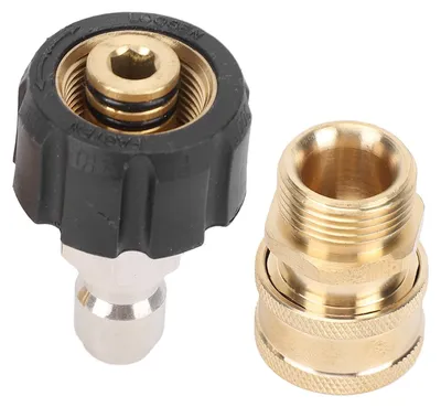 Imagen del producto de Adaptador de conexión rápida de latón, macho y hembra, con rosca M22 a 1/4 de pulgada, para alta presión
