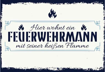 Produktbild von vianmo Holzschild 20x30 cm Hier wohnt ein Feuerwehrmann