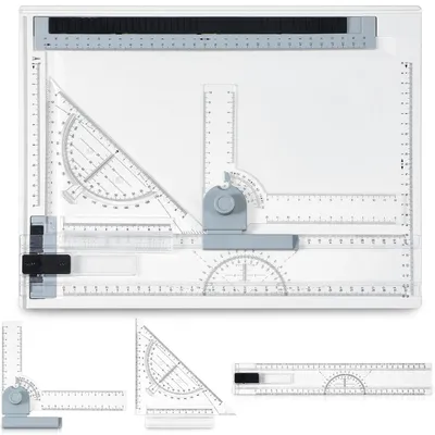Zeichenbrett A3 mit Parallelschiene, verstellbar, multifunktional