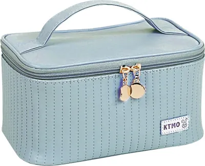 Immagine prodotto di Astuccio pieghevole trapuntato per cosmetici blu denim KS71