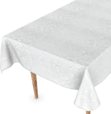 Produktbild von Tischdecke Wachstuchtischdecke Gartentischdecke Wachstischdecke  Blumen Weiß Wasserabweisend Breite 140 cm Länge 120 cm mit Paspelband