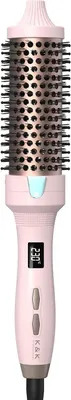 Produktbild von K&K 38mm Thermobürste, Keratin Thermal Brush Protect, beheiztes Fass, heiße Haarbürste, ionisch glatt und glänzend, Volumen Kamm, LED-Anzeige
