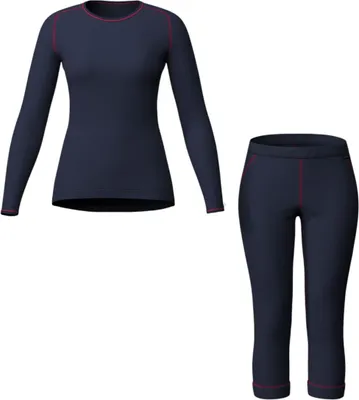 Immagine prodotto di LÖFFLER Transtex Warm Set di biancheria intima da donna con pantaloni 3/4 e maglia a maniche lunghe blu 38