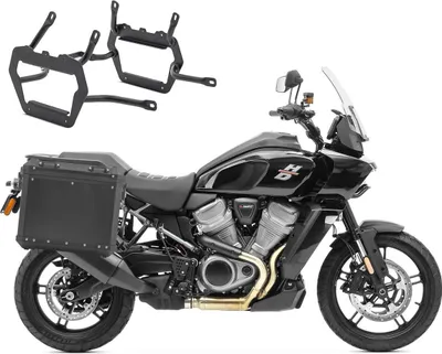 Immagine prodotto di Set di valigie in alluminio + portavaligie adatto per Harley Davidson Pan America 2