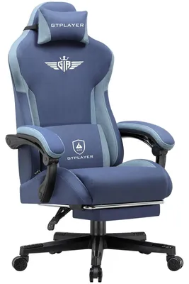 Zdjęcie produktu dla Krzesło gamingowe – Krzesło do gier – Ergonomiczne krzesło – Krzesło biurowe – Niebieskie – Ergonomiczne – Do 150 kg