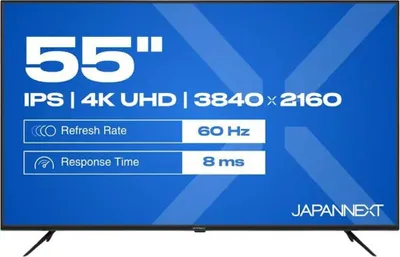 Zdjęcie produktu dla JAPANNEXT JN-IPS550UHD60F, 139,7 cm (55"), 3840 x 2160 px, 4K Ultra HD, LCD, 8 ms, Czarny