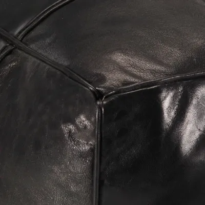 Zdjęcie produktu dla vidaXL Pufa czarna 60 x 60 x 30 cm Prawdziwa kozia skóra