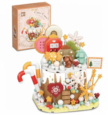 Immagine prodotto di COIL blocchi a forma di torta, set di blocchi da costruzione, blocchi da gioco, set da costruzione, fai da te creativo, offesa, blocchi compatibili, torta di Natale, 380 pezzi.