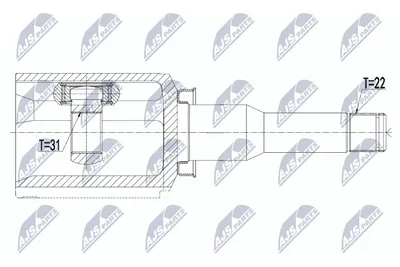 Produktbild von NTY Gelenksatz Antriebswelle Vorne Links Getriebeseitig für CHEVROLET CRUZE (J300) NPW-DW-030