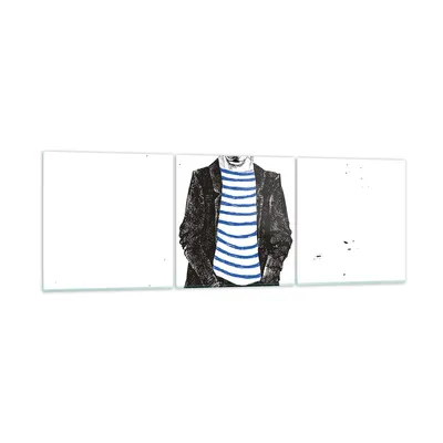 Produktbild von Bilder auf glas - Hund Abstraktion - 90x30cm - Glasbilder - Wandbilder - Kunstdruck - zum Aufhängen bereit - Wanddekoration aus Glas - Glas Bilder - Wandbild auf Glas - 3 Teile - GCA90x30-3848
