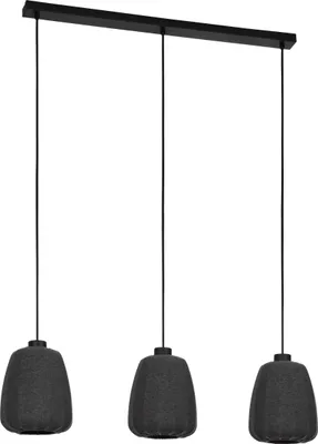 Produktbild von BARLASTON Hängeleuchte Hängelampe Pendellampe Pendelleuchte - L88 x B18 x H110 cm - schwarz - 3X40W exkl. - IP20