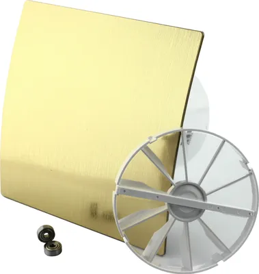 Produktbild von Wohnraumlüfter Lüfter Deckenlüfter Ventilator Badventilator Badlüfter Kugellager Rückstauklappe Ø 100 mm Standard Gold gebürstet