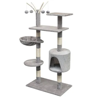 Immagine prodotto di Albero per Gatti con Tiragraffi Sisal 125 cm Grigio