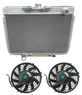 Image de Radiateur en aluminium - Compatible avec Ford Mustang de 1967 à 1970 - Capacité de refroidissement supérieure de 30 % - Dimensions : 21,75 x 25,25 x 2 pouces