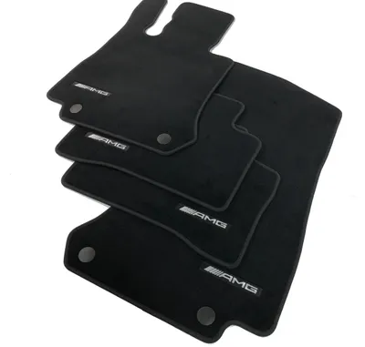 Image de Tapis de sol Mercedes-Benz GLC, modèle X253 C253 AMG, en velours, couleur noire