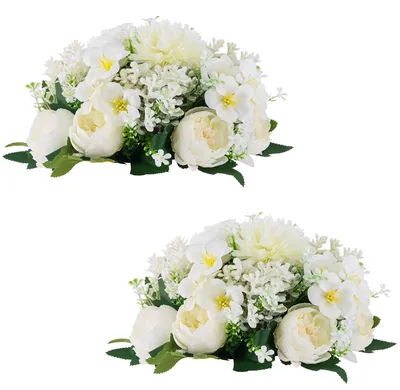Immagine prodotto di SolidKeus - 2 fiori artificiali bianchi per la decorazione della tavola