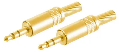Produktbild von 2x Klinkenstecker Stereo 3,5mm, Metall vergoldet