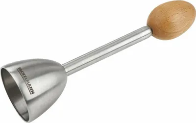 Obrázok produktu pre Naberačka na vajcia Fackelmann, vysokokvalitná naberačka na vajcia, škrabka na oddeľovanie vaječných škrupín, otvárač na varené vajcia, odolný otvárač na tvrdé a mäkké vajcia (farba: strieborná/hnedá)