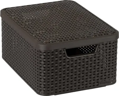 Obrázok produktu pre Úložný box RATTAN Style2 s vekom M - hnedý 03618-210