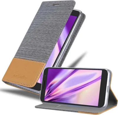 Obrázok produktu pre Cadorabo puzdro pre Alcatel 1 2019 ochranný kryt v šedej farbe puzdro na mobilný telefón obal na knihu