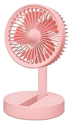Imagen del producto de Ventilador de mesa, diseño plegable, flujo de aire ajustable, color rosa