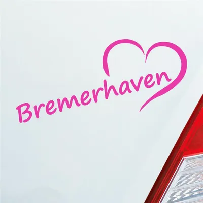 Produktbild von Auto Aufkleber Bremerhaven Herz Stadt City Liebe Love Heart 19x8 cm Pink Sticker Heckscheibenaufkleber