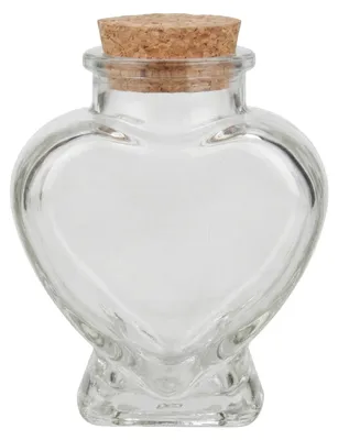 Herzförmige Glasflasche mit Korken, 2,5 oz, für DIY