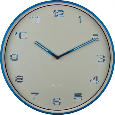 Produktbild von Karlsson – Wanduhr mit linierten Zahlen – Hellblau – Ø40 cm