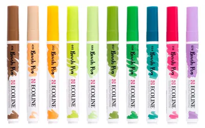 Image de Ecoline Brush Pen set Botanique, 10 couleurs