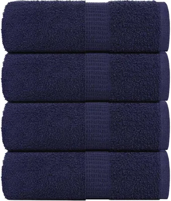 Produktbild von （Robust Möbel）Gästetücher FROGN 4er set - modernes Design - Marineblau 30x50cm 360 g/m² NEU261742 - Handtücher