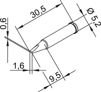 Produktbild von Lötspitze Serie 102 meißelförmig Breite 1,6 mm 0102 CDLF16/SB