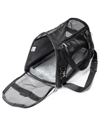 Produktbild von Transporttasche für Haustiere für Hunde Katzen Transport auto box 47 x 25 x 26 cm Schwarz