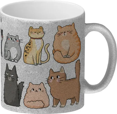 Produktbild von Katzenrassen Glitzer-Kaffeebecher